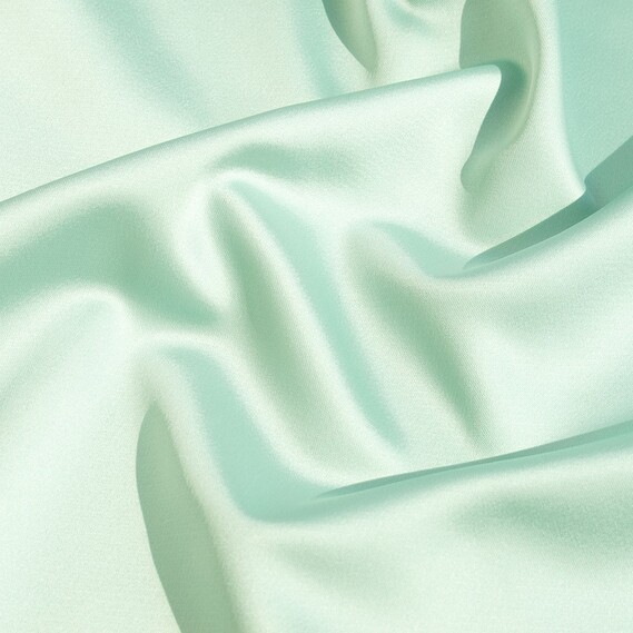 Тканина костюмна атласна Scarlett, 140 см, 495 гр/м2, для одягу, плаття, костюмів, спідниць сіро/блакитний, фото 1 Тканина костюмна атласна Scarlett, 140 см, 495 гр/м2, для одягу, плаття, костюмів, спідниць сіро/блакитний, фото 1