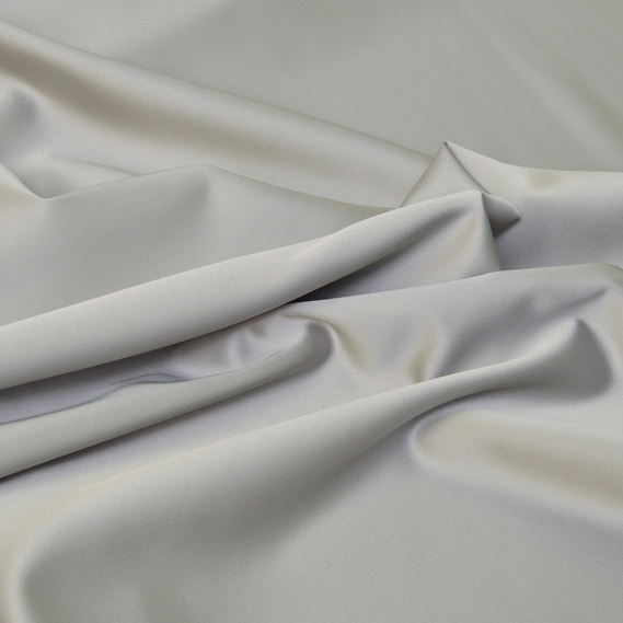 Тканина костюмна атласна Scarlett, 140 см, 495 гр/м2, для одягу, плаття, костюмів, спідниць V-43 св/сірий, фото 1