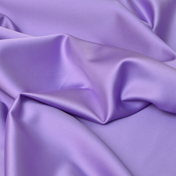 Тканина костюмна атласна Scarlett, 140 см, 495 гр/м2, для одягу, плаття, костюмів, спідниць V-50 т/бузок, фото 1