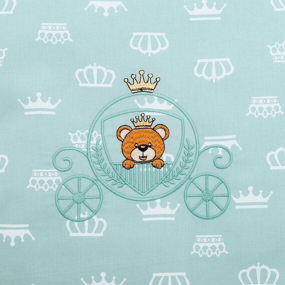 Постельное белье в коляску наволочка 30х40 см (1 шт), пододеяльник 60х80 см (1 шт) корона м`ята, фото 2 Постельное белье в коляску наволочка 30х40 см (1 шт), пододеяльник 60х80 см (1 шт) корона м`ята, фото 2