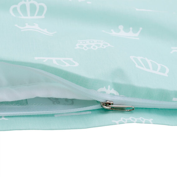 Постельное белье в коляску наволочка 30х40 см (1 шт), пододеяльник 60х80 см (1 шт) корона м`ята, фото 3