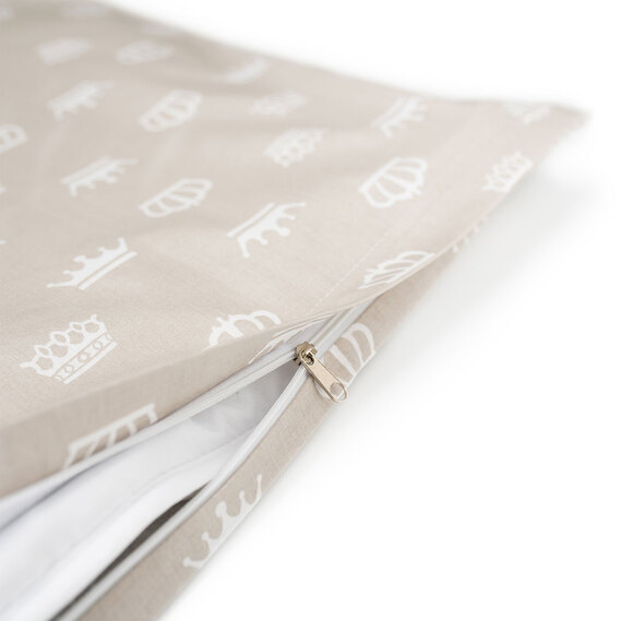 Постельное белье в коляску наволочка 30х40 см (1 шт), пододеяльник 60х80 см (1 шт) корона беж, фото 5
