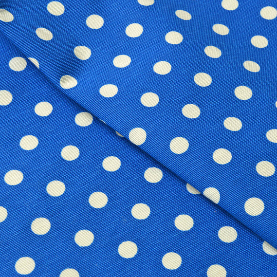 Ткань декоративная Горошек хлопок с водоотталкивающей пропиткой, для скатертей, штор, декора V-59 електрик, фото 1