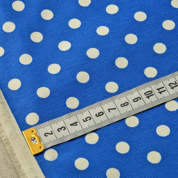 Ткань декоративная Горошек хлопок с водоотталкивающей пропиткой, для скатертей, штор, декора V-59 електрик, фото 2