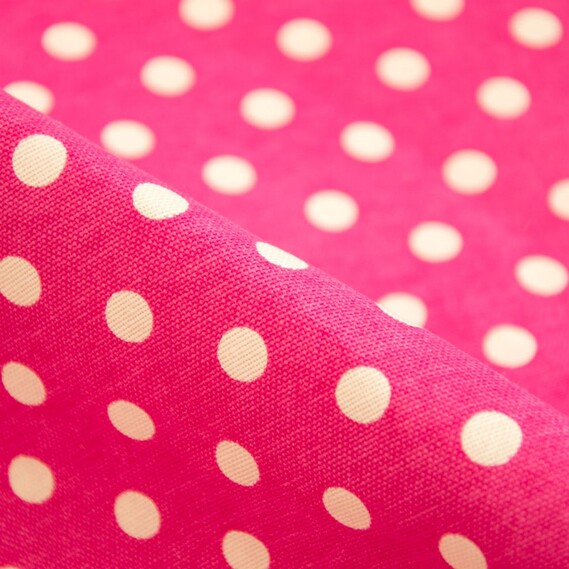 Ткань декоративная Горошек хлопок с водоотталкивающей пропиткой, для скатертей, штор, декора V-4 малина, Горох, фото 2