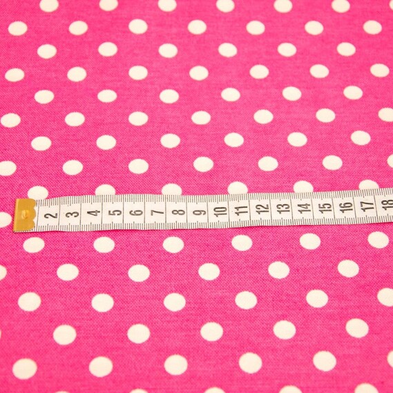 Ткань декоративная Горошек хлопок с водоотталкивающей пропиткой, для скатертей, штор, декора V-4 малина, Горох, фото 3