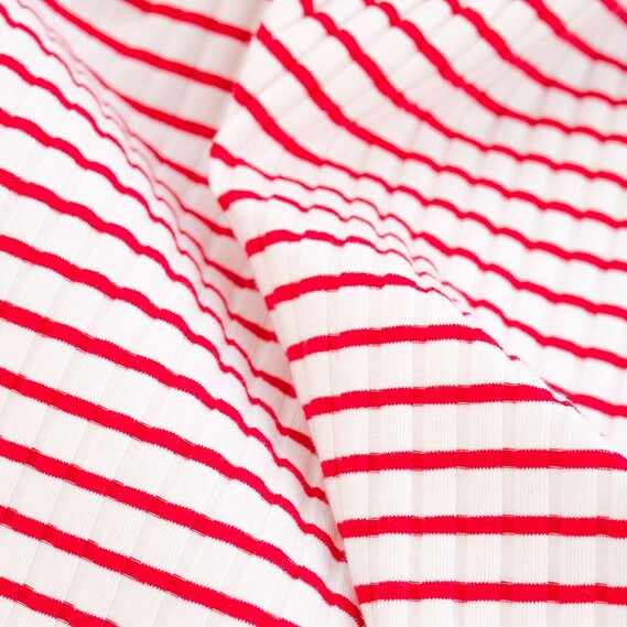 Трикотаж-хлопок Полоса червоний, фото 1 Трикотаж-хлопок Полоса червоний, фото 1