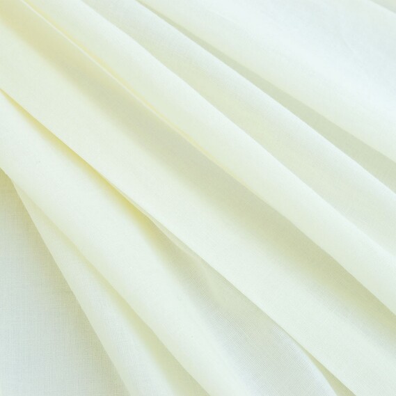 Ткань батист однотонная натуральная хлопок, 140 см, 74 г/м2, для рубашек, платьев, детской одежды, лёгкая, дышащая крем , фото 1