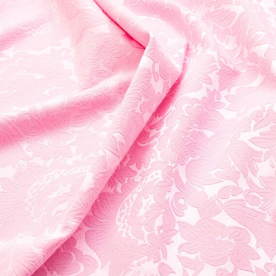 Ткань костюмная Жанна жаккард рожевий, фото 1