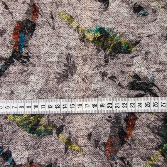 Трикотаж абстракція V-3 папуги беж, фото 3 Трикотаж абстракція V-3 папуги беж, фото 3