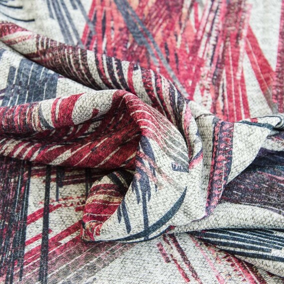 Трикотаж абстракція V-25/1 Штрих бордо/сірий, фото 1