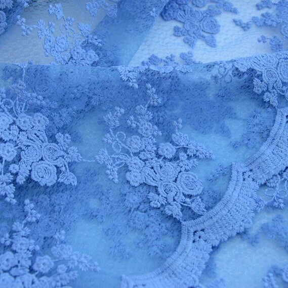 Гипюр сетка Стелла ультрамарин, фото 1 Гипюр сетка Стелла ультрамарин, фото 1
