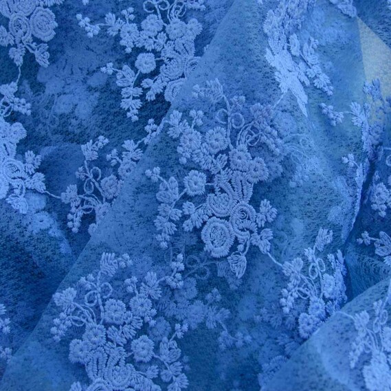 Гипюр сетка Стелла ультрамарин, фото 2 Гипюр сетка Стелла ультрамарин, фото 2