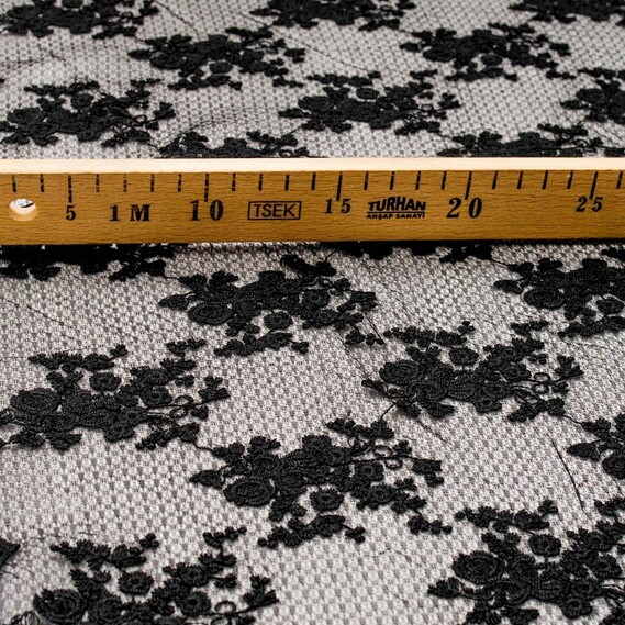 Гипюр сетка Стелла чорна, фото 2 Гипюр сетка Стелла чорна, фото 2