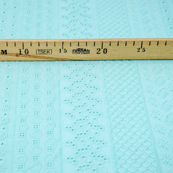 Тканина плательна бавовна батист прошва Маріон №76/5 м`ята, фото 3