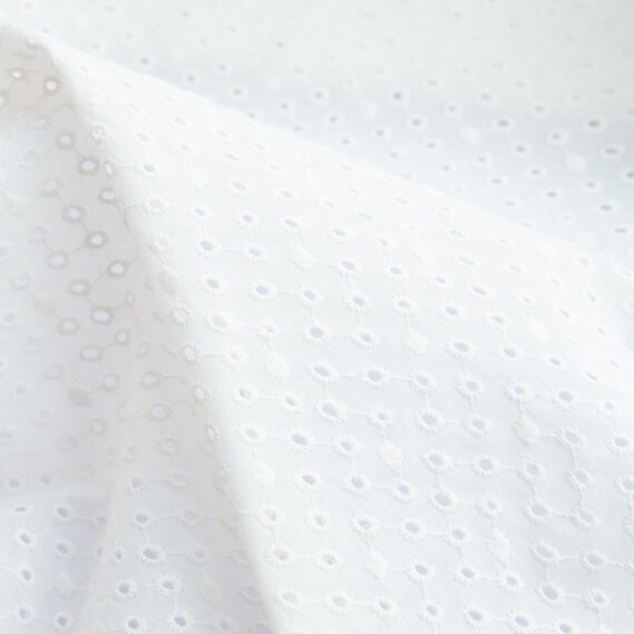 Ткань плательная хлопок батист прошва Марион R/№69 біла, фото 1