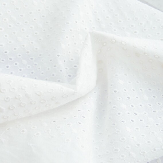 Ткань плательная хлопок батист прошва Марион R/№69 біла, фото 2