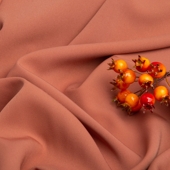 Тканина костюмна Лагуна, 150 см, для одягу, плаття, костюмів, спідниць V-7 кориця, фото 3