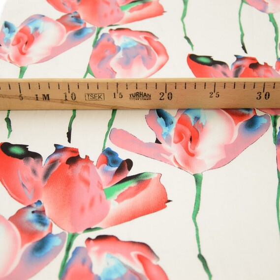 Тканина поплин стрейч V-83 Крокус червоний, фото 2