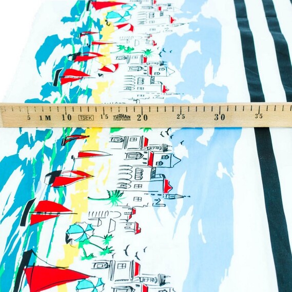 Тканина поплин стрейч V-82 Miami смуги чорні, фото 2