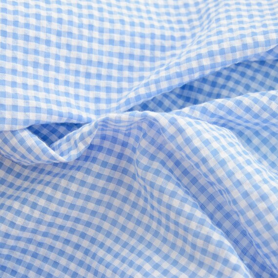 Cotton shirt fabric V-5 т/блакитна, фото 1