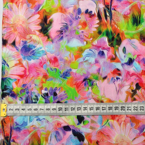 Штапель принт R гербера рожева, фото 4