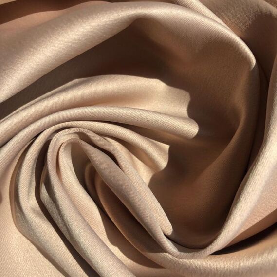 Тканина костюмно-плательна Атлас Lux V-20 св/золото, фото 1