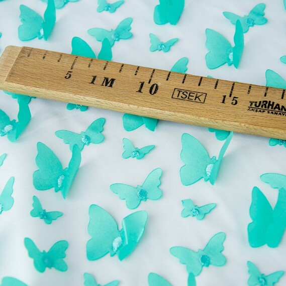 Шифон Батерфляй білий/ментол, фото 1