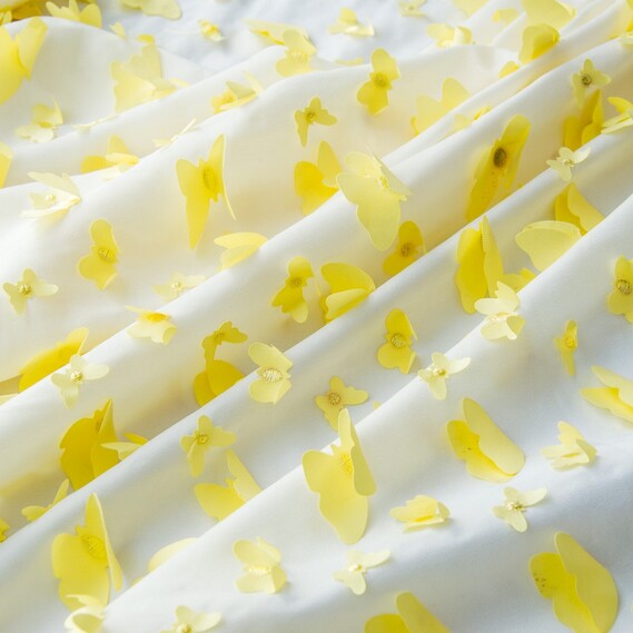 Шифон Баттерфляй білий/лимон, фото 1 Шифон Баттерфляй білий/лимон, фото 1