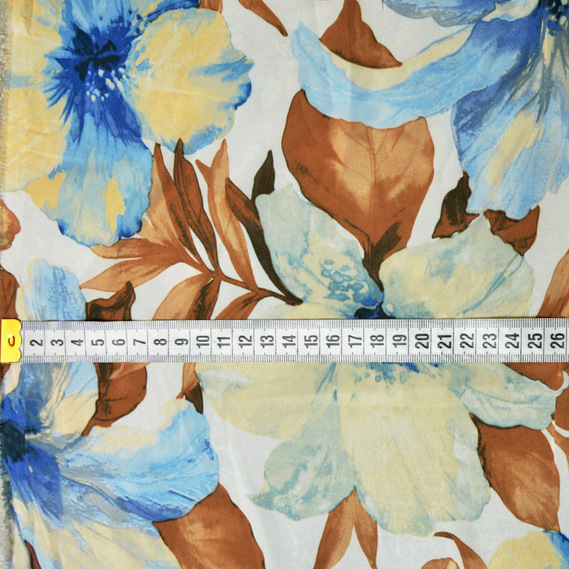 Ткань плательная супер софт лілея блакитна, Квітковий, фото 3