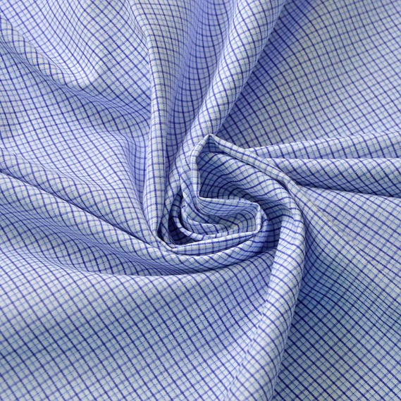 Тканина сорочкова, 145 см, 115 гр/м2, ,для чоловічих і жіночих сорочок клітина синьо/блак, фото 1 Тканина сорочкова, 145 см, 115 гр/м2, ,для чоловічих і жіночих сорочок клітина синьо/блак, фото 1