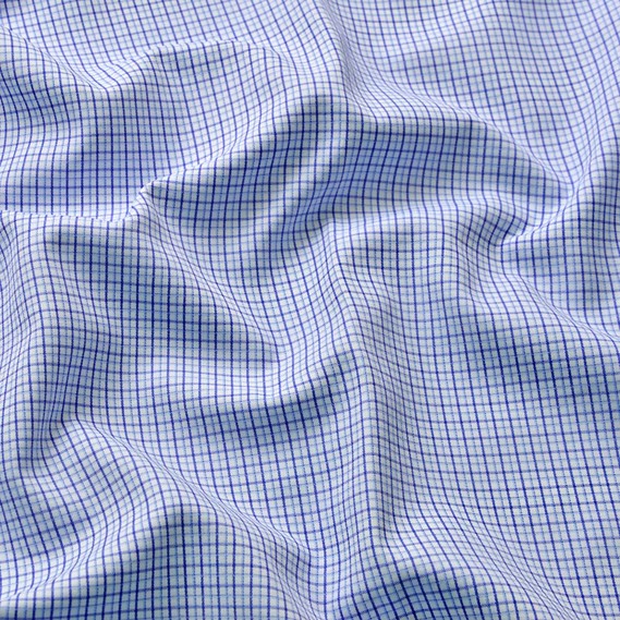 Тканина сорочкова, 145 см, 115 гр/м2, ,для чоловічих і жіночих сорочок клітина синьо/блак, фото 2 Тканина сорочкова, 145 см, 115 гр/м2, ,для чоловічих і жіночих сорочок клітина синьо/блак, фото 2