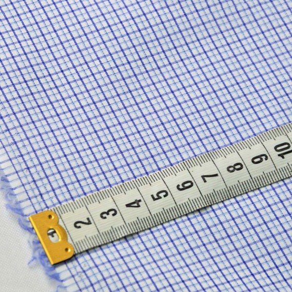 Тканина сорочкова, 145 см, 115 гр/м2, ,для чоловічих і жіночих сорочок клітина синьо/блак, фото 3 Тканина сорочкова, 145 см, 115 гр/м2, ,для чоловічих і жіночих сорочок клітина синьо/блак, фото 3