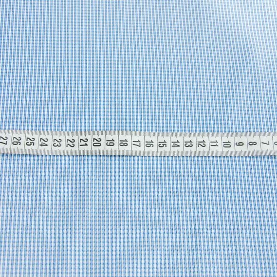 Тканина сорочкова, 145 см, 115 гр/м2, ,для чоловічих і жіночих сорочок клітина колосок синя, фото 2