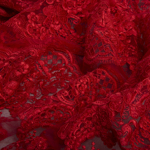 Сітка з вишивкою  червона, фото 2 Сітка з вишивкою  червона, фото 2