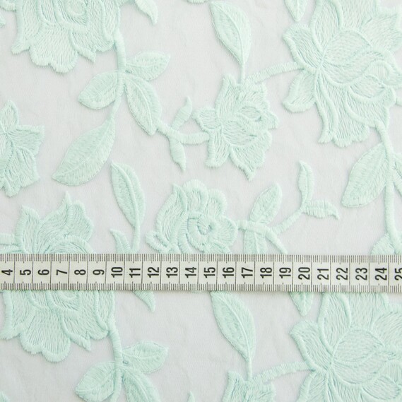 Сетка-вышивка Фрезия ніжна м’ята , фото 4