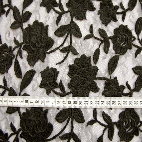 Сетка-вышивка Фрезия чорна, фото 3 Сетка-вышивка Фрезия чорна, фото 3