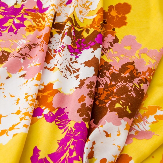 Штапель набивной квіти 2 жовті, фото 1