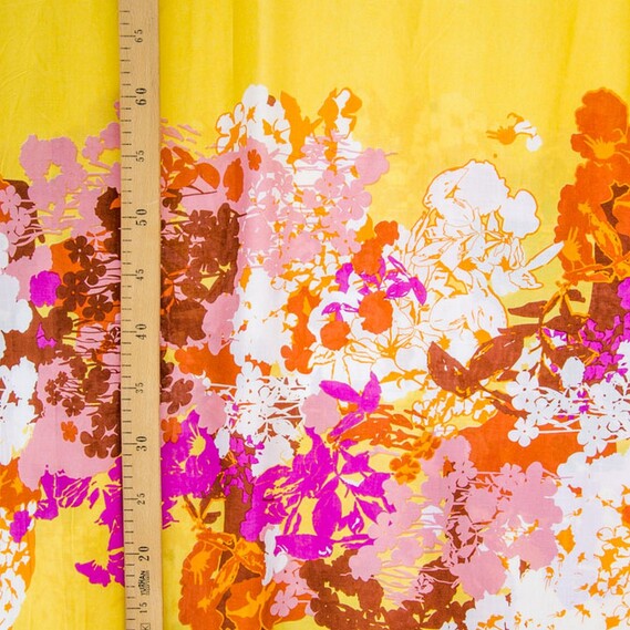 Штапель набивной квіти 2 жовті, фото 2