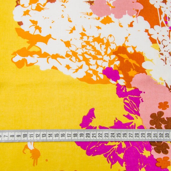 Штапель набивной квіти 2 жовті, фото 3