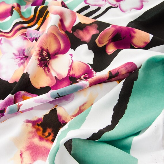 Штапель набивний квіти 3 м`ята, Квітковий, фото 1