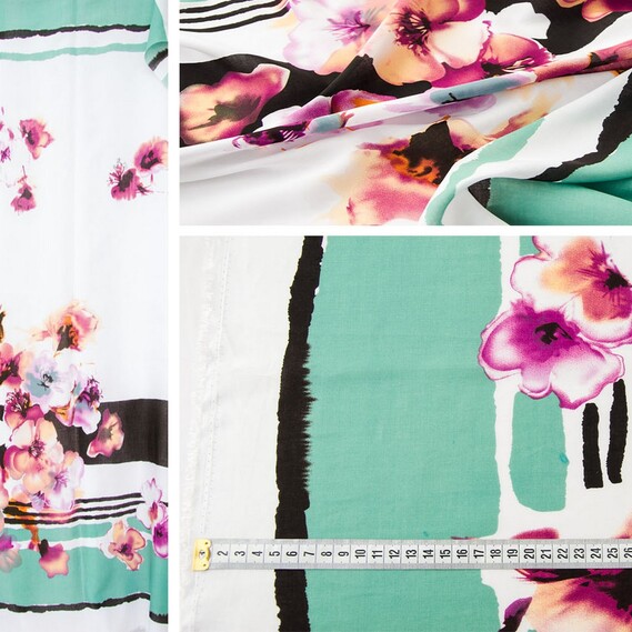 Штапель набивний квіти 3 м`ята, Квітковий, фото 4