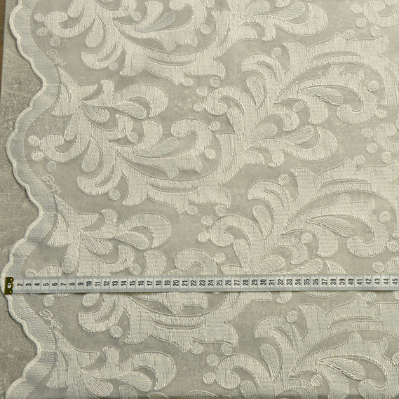 Тюль органза сітка з вишивкою Фрезія V-315 молоко, фото 3 Тюль органза сітка з вишивкою Фрезія V-315 молоко, фото 3