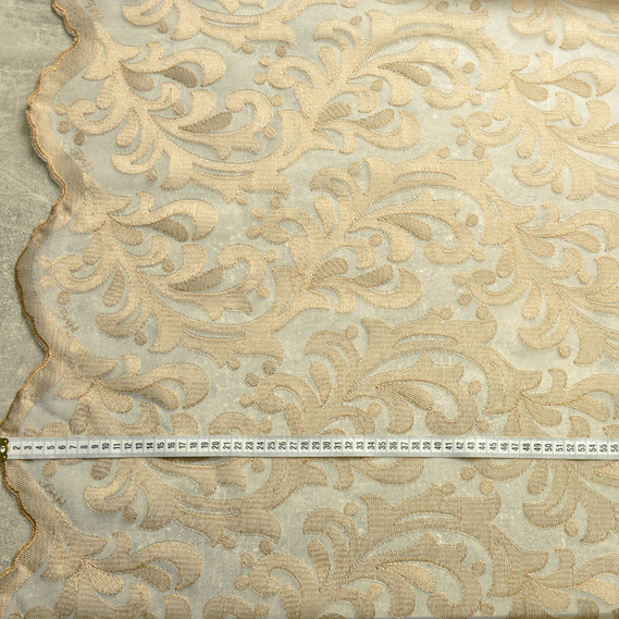 Тюль органза сетка с вишивкой Фрезия V-480 кава, фото 3 Тюль органза сетка с вишивкой Фрезия V-480 кава, фото 3