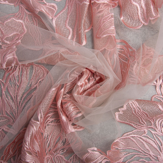 Сетка с вышивкой персик, фото 1 Сетка с вышивкой персик, фото 1