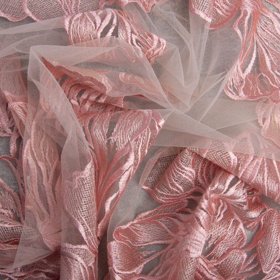 Сетка с вышивкой персик, фото 2 Сетка с вышивкой персик, фото 2