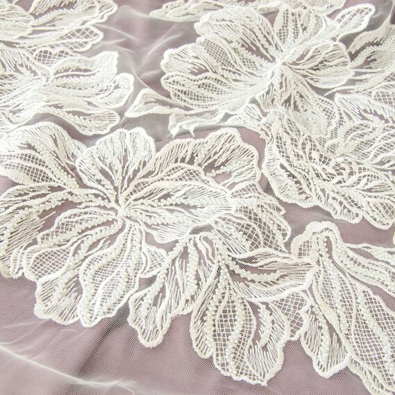 Сітка вишивка Бісер біла, фото 2