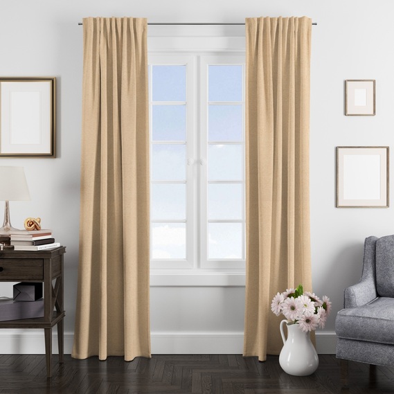 Ткань портьерная рогожка с люрексом V-М11 іриска, фото 2