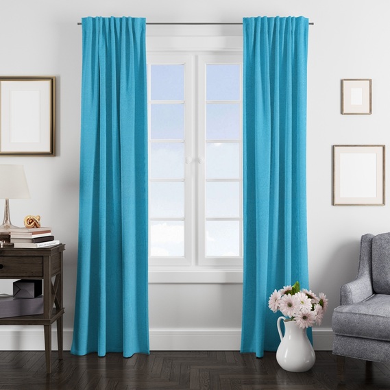 Тканина портьєрна рогожка з люрексом  V-М47 мор хвиля, фото 2