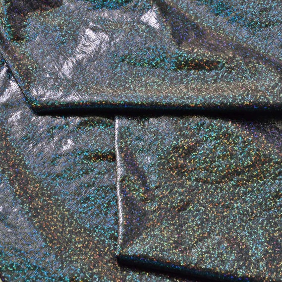 Тканина трикотаж Лазер голограма дріб чорний, фото 2